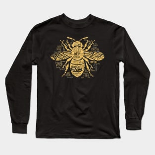 Inspirational Buzz: The Wordy Wings of Wisdom Long Sleeve T-Shirt